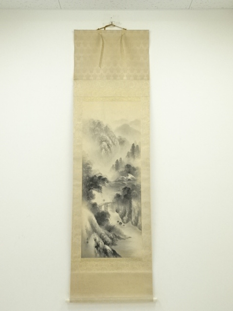 JAPANESE HANGING SCROLL / HAND PAINTED /  LANDSCAPE 